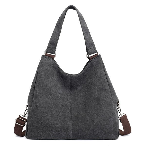 Women's Luxury Canvas Tote Bag in Black | Confetti Living