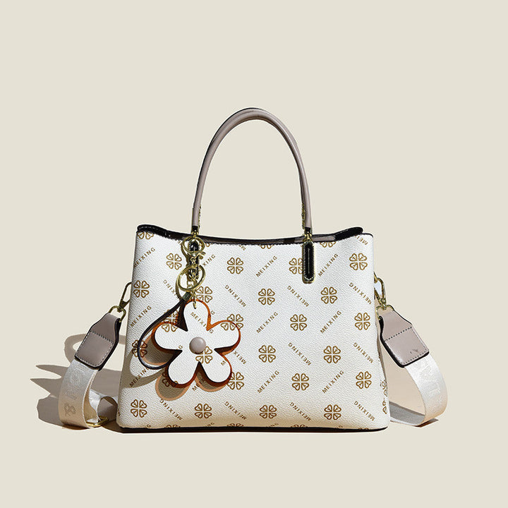 Women's Fashion Large-capacity Crossbody Bag with Flower Pendant