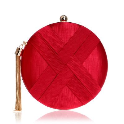 Women's Tassel Clutch Bag in Round Red | Confetti Living