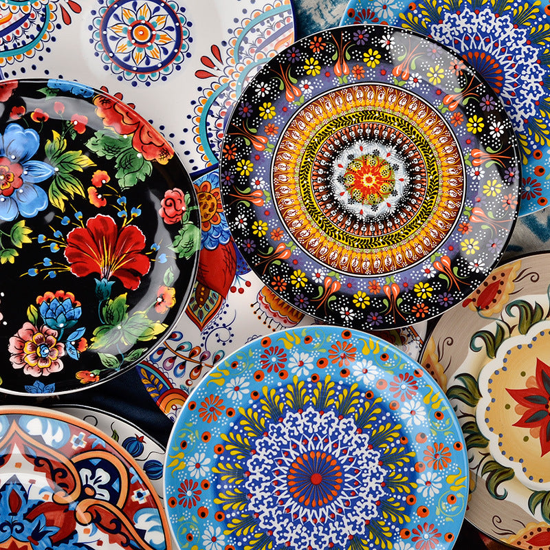 Bohemiam Glazed Ceramic Serving Plates | Confetti Living