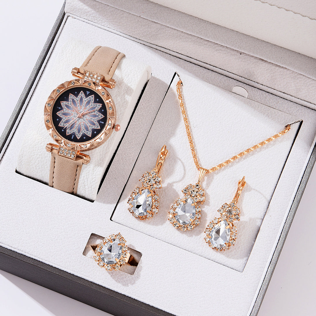 Womens Quartz Watch and Jewellery Set