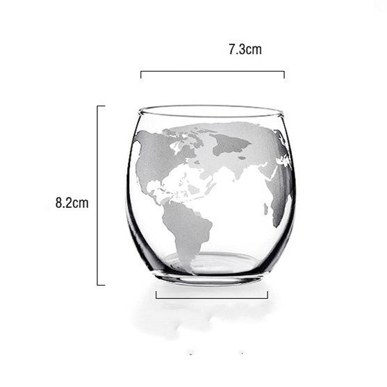 Home Bar Craft Wine Decanter showing Map Wine Glass with dimensions | Confetti Living