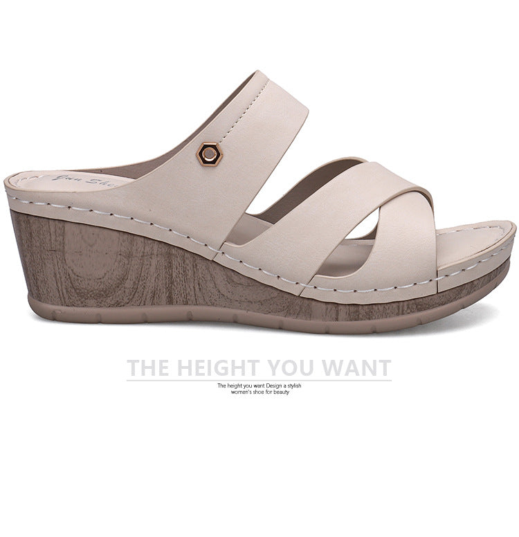 Women's Casual Slope Heel Sandals | Confetti Living