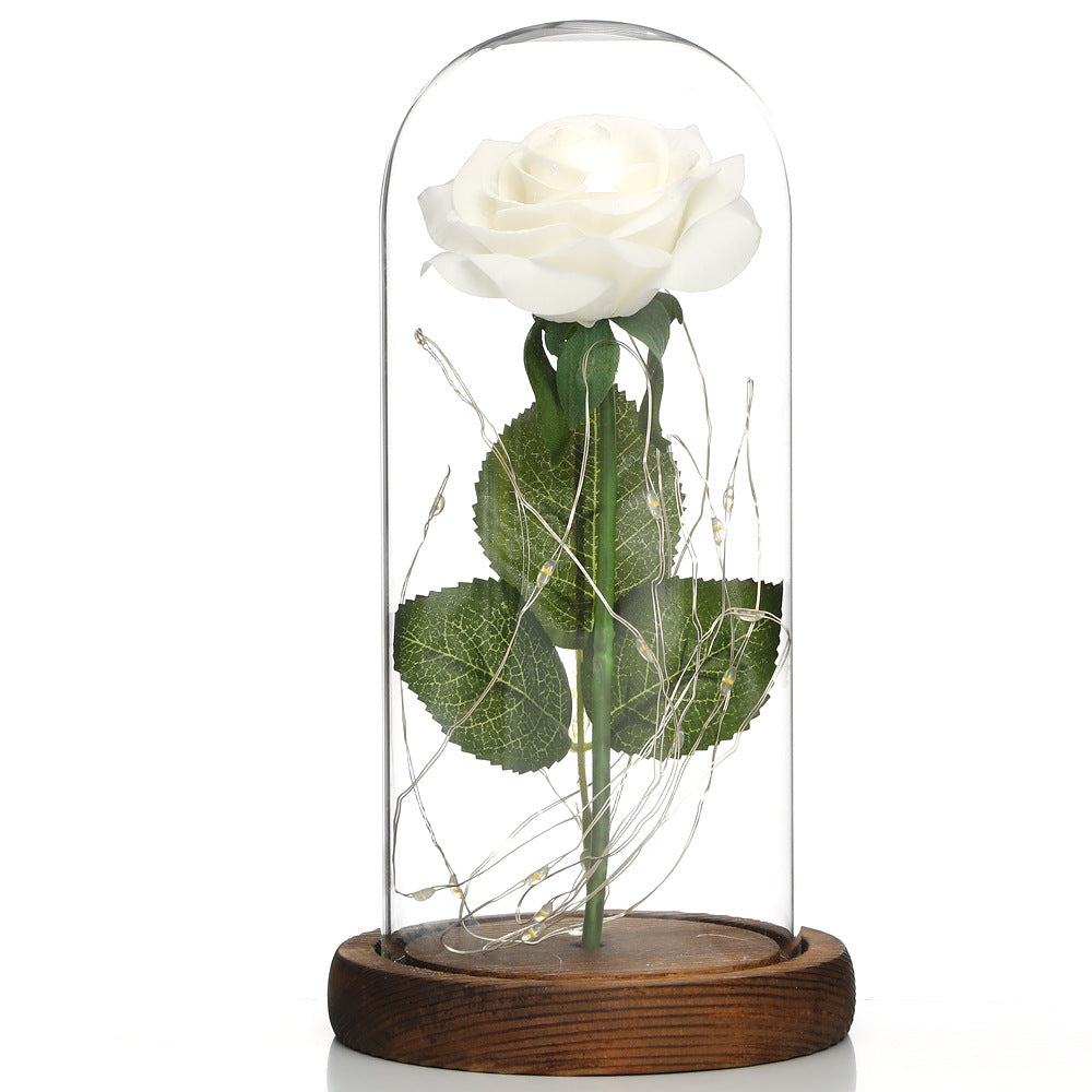 Rose Lamp with Glass Dome