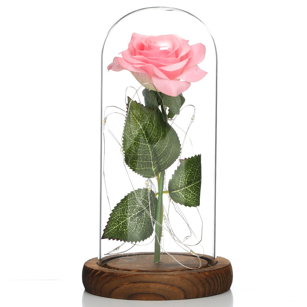 Rose Lamp with Glass Dome