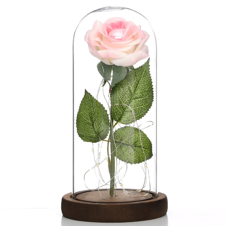 Rose Lamp with Glass Dome