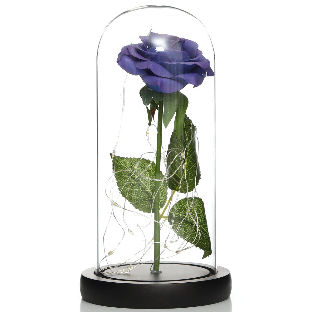 Rose Lamp with Glass Dome