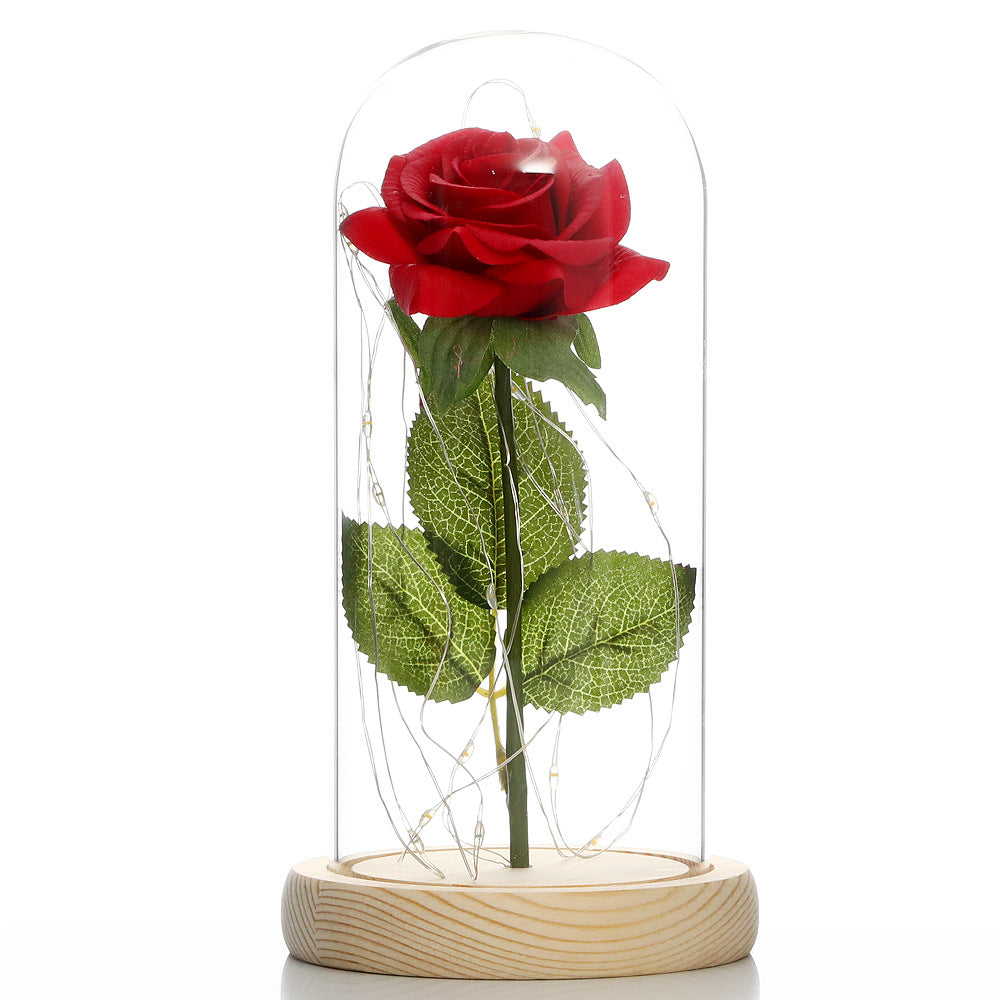 Rose Lamp with Glass Dome