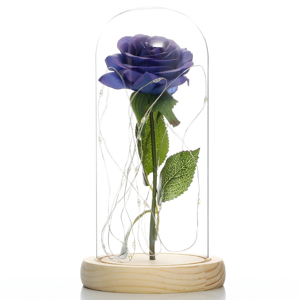 Rose Lamp with Glass Dome