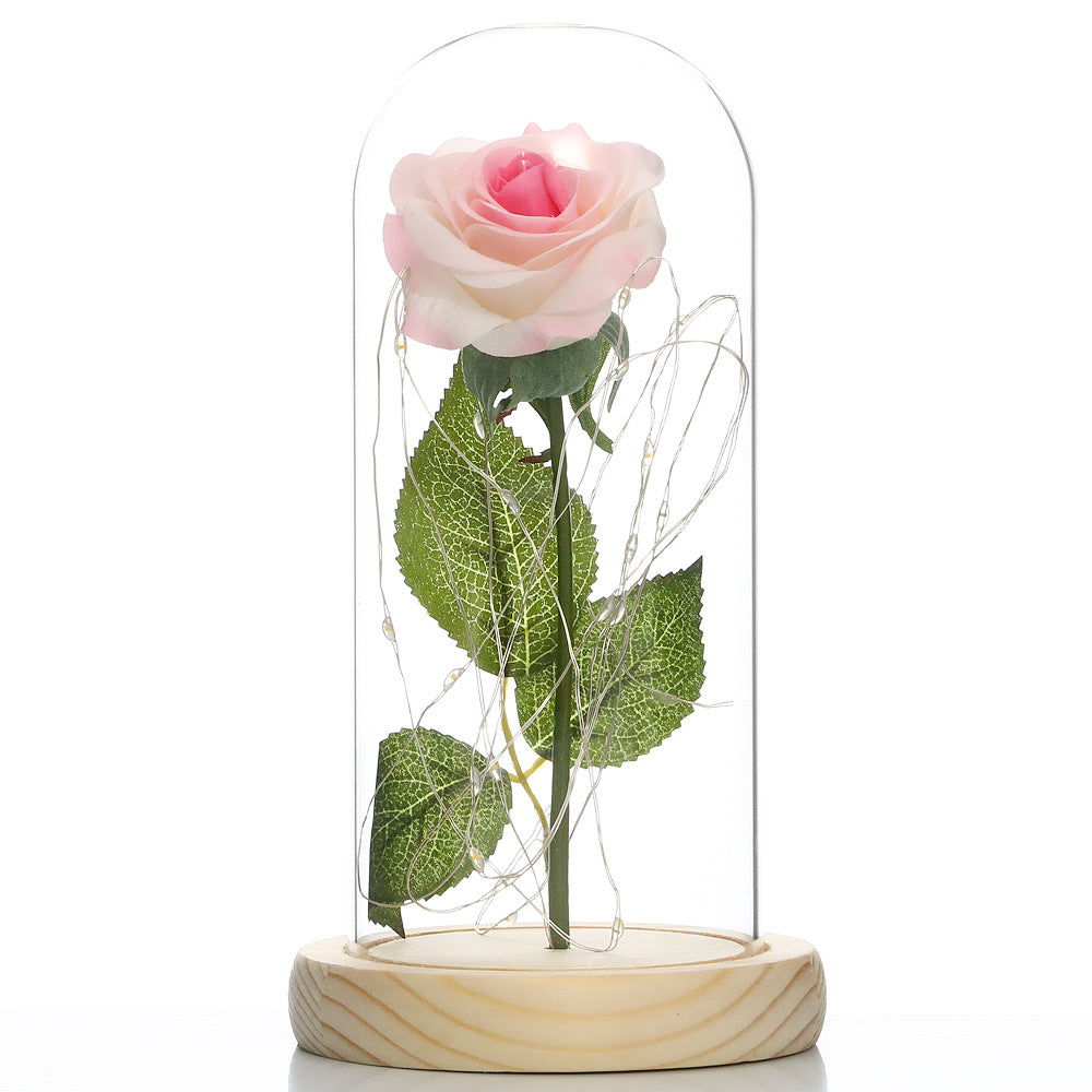 Rose Lamp with Glass Dome