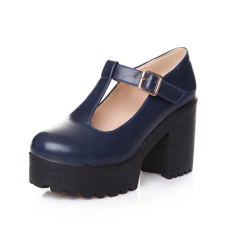 Women's Mary Jane Pumps Block Platforms Heels | Confetti Living