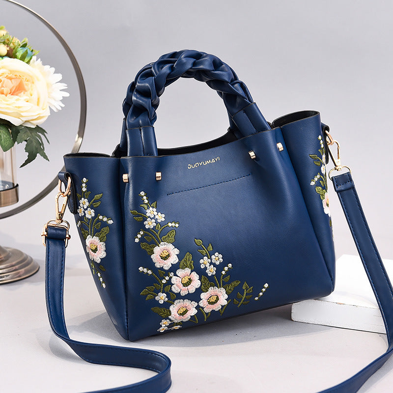 Women's Floral Design Shoulder Bag in Blue | Confetti Living