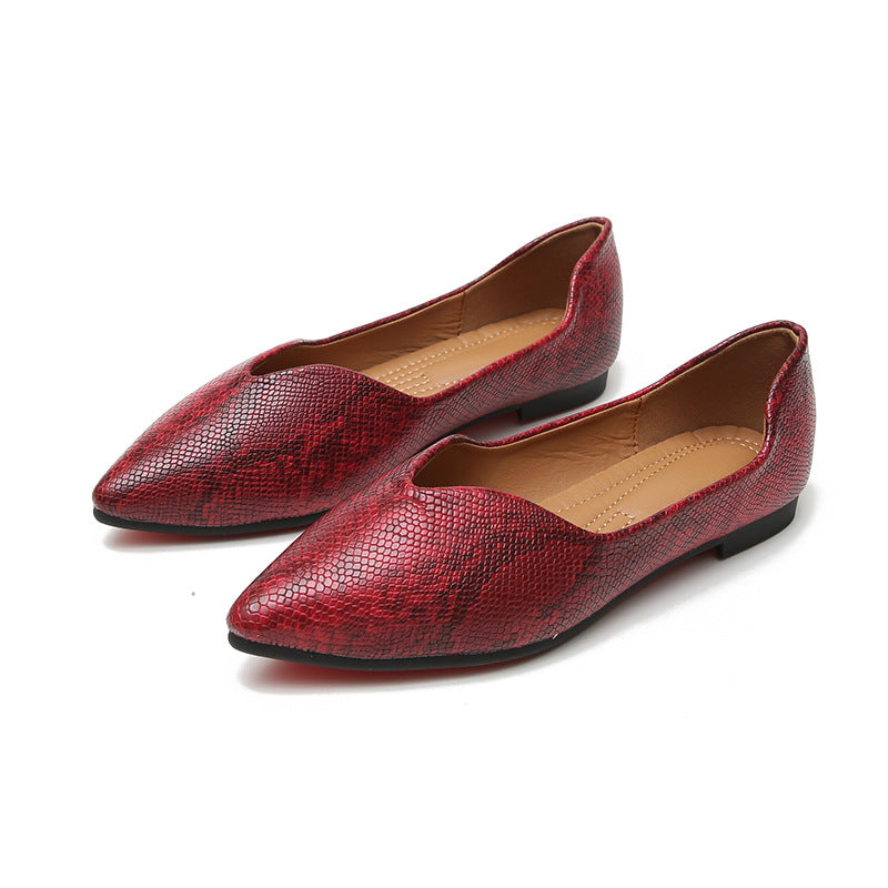 Womens Flats Shoes Ballet Dorsay Pointed Toe Serpentine print | Confetti Living