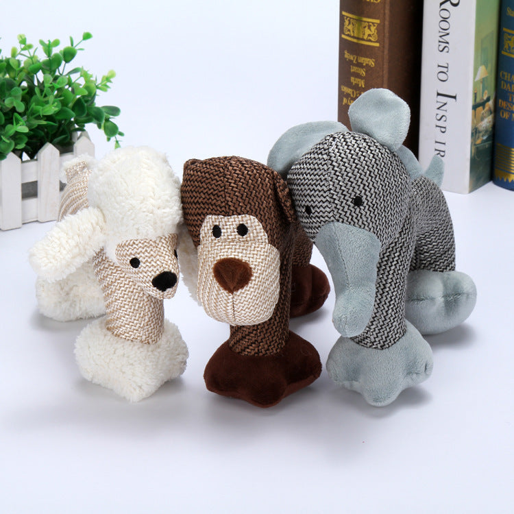 Dog Toy with Whistle - Poodle, Elephant, Monkey | Confetti Living