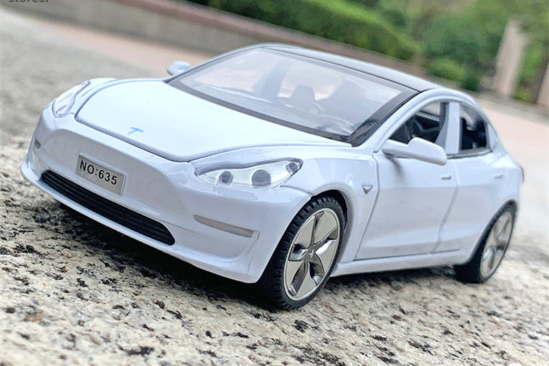 Children's Alloy Model Tesla Car with Light And Sound Effects