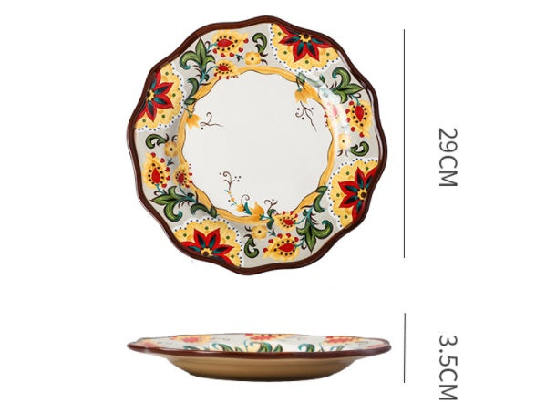 Bohemiam Glazed Ceramic Serving Plates