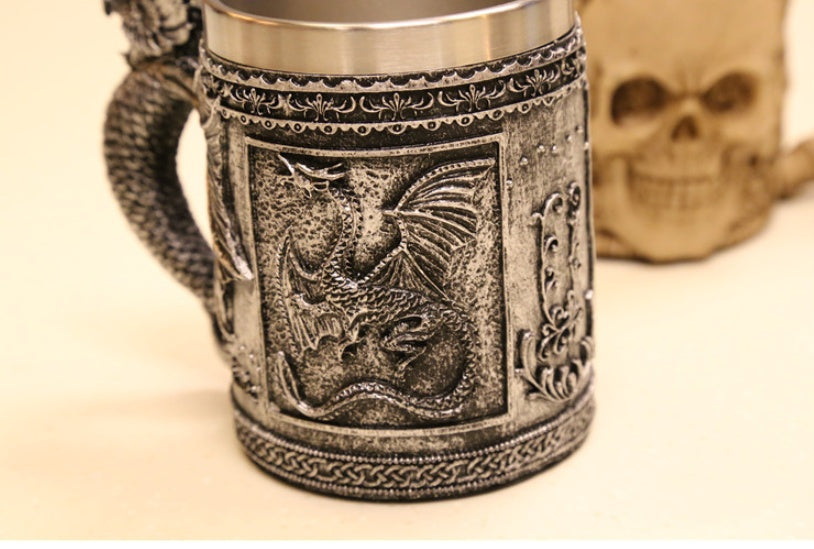 Home Bar Medieval Beer Mug showing design features | Confetti Living