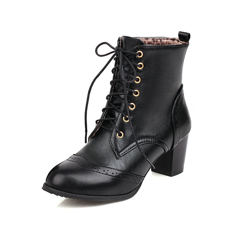 Women's Chunky Heel Lace-up Martin Style Boots | Confetti Living