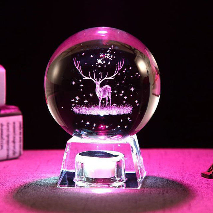 Music Box and Luminous LED Crystal Ball with 3D Perspective