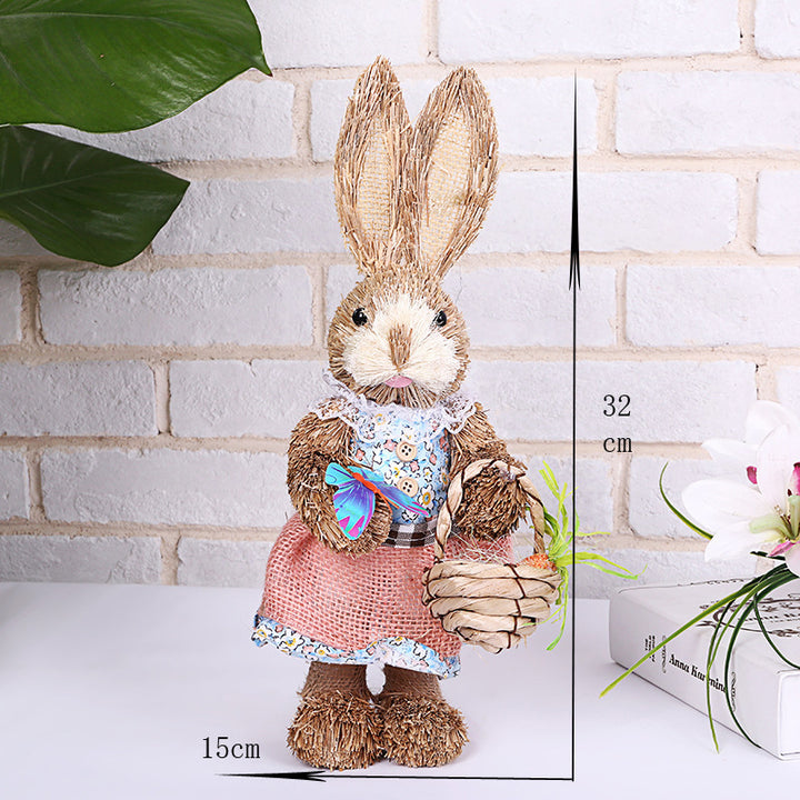 Simulation Papyrus Easter Rabbit Decoration Home Shopping Mall Garden Decoration European Fairy Tale Rabbit Decorations | Confetti Living