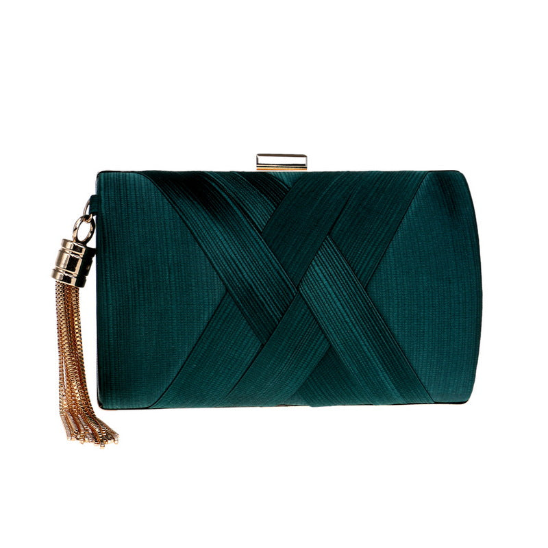 Women's Tassel Clutch Bag in Green Regular | Confetti Living