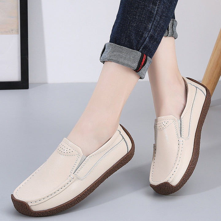 Women's Cowhide Leather Non-Slip Comfort Shoes | Confetti Living