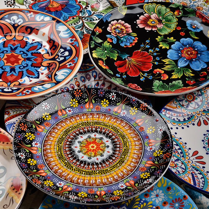 Bohemiam Glazed Ceramic Serving Plates | Confetti Living