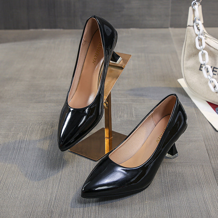 Women's Patent Leather Pointed High Heels