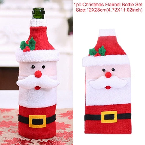 Christmas Wine Bottle Covers Showing Santa | Confetti Living