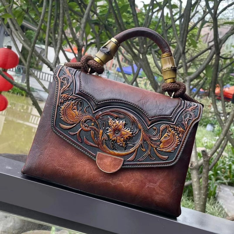 Women's Retro Embossed Handbag | Confetti Living