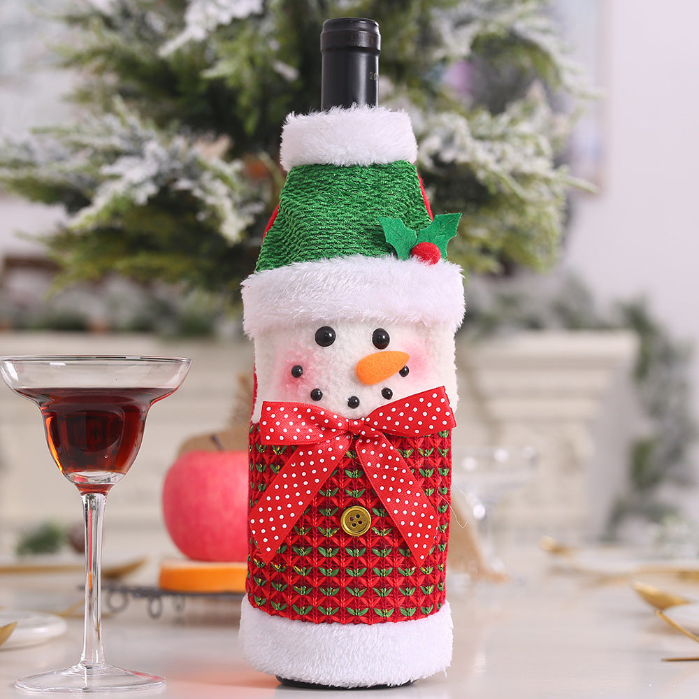 Christmas Wine Bottle Covers Showing Snowman Style | Confetti Living