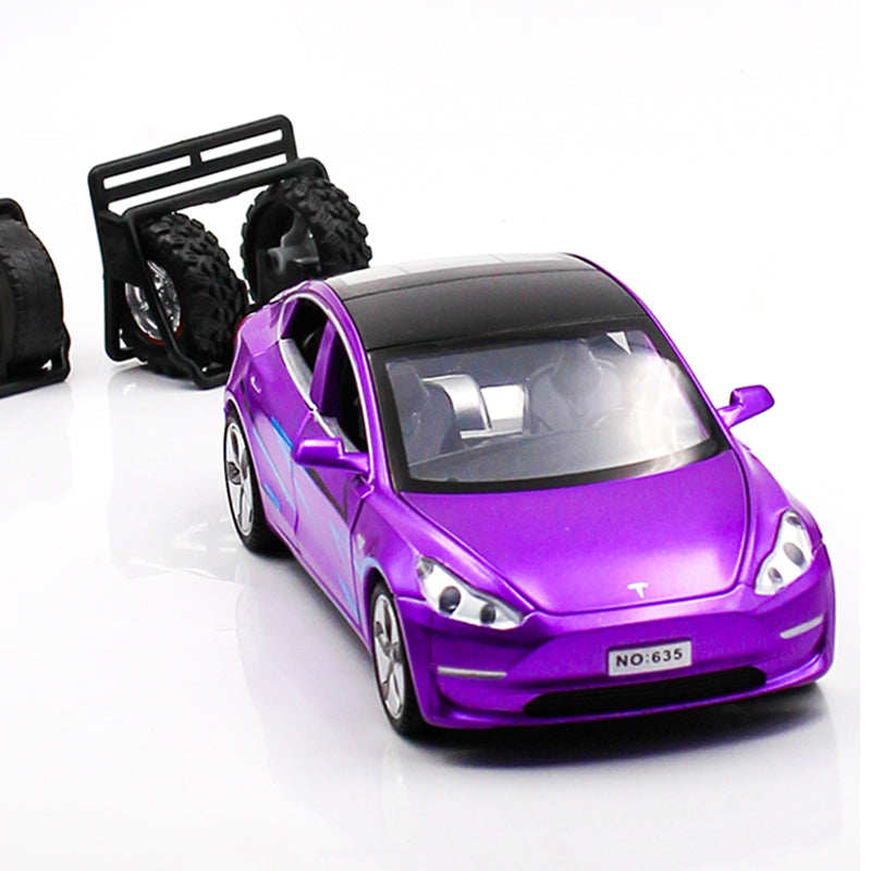 Children's Alloy Model Tesla Car with Light And Sound Effects | Confetti Living