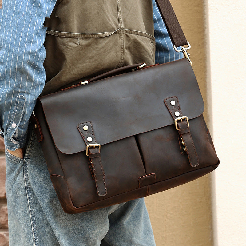 Men's Genuine Leather Men's Messenger Bag | Confetti Living