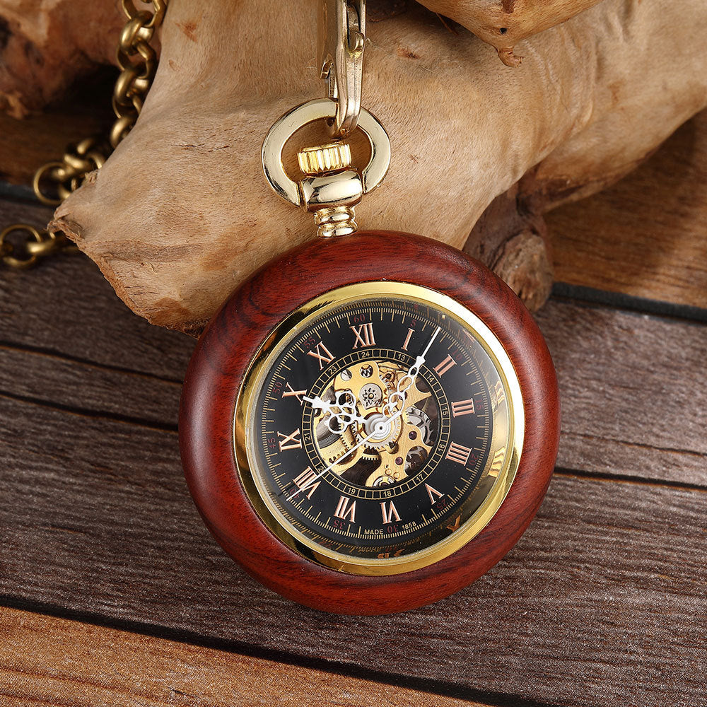 Antique Red Copper and Wood Mechanical Pocket Watch | Confetti Living