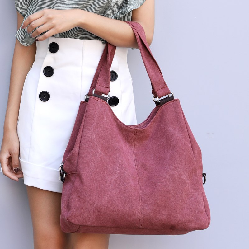 Women's Luxury Canvas Tote Bag in Wine Red | Confetti Living