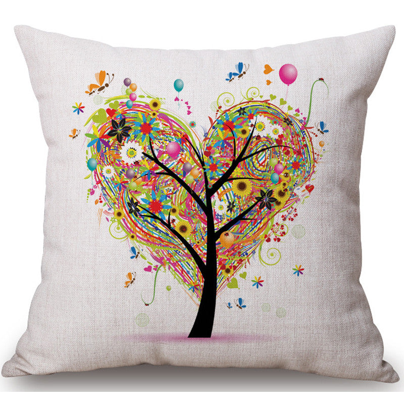 Cushion Cover Cotton with Tree Designs