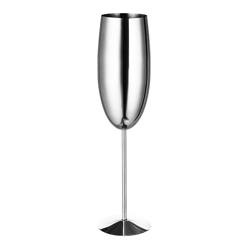 Home Bar Stainless Steel Champagne Flute in Silver | Confetti Living