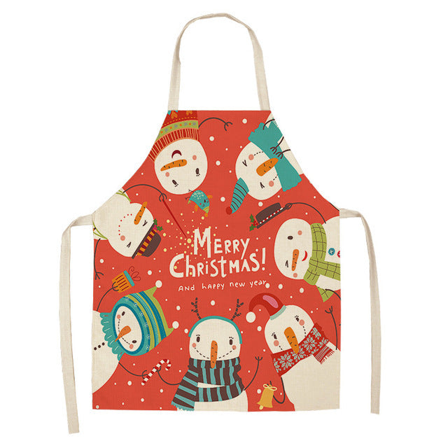 Christmas Design Kitchen Aprons showing Snowman Design | Confetti Living