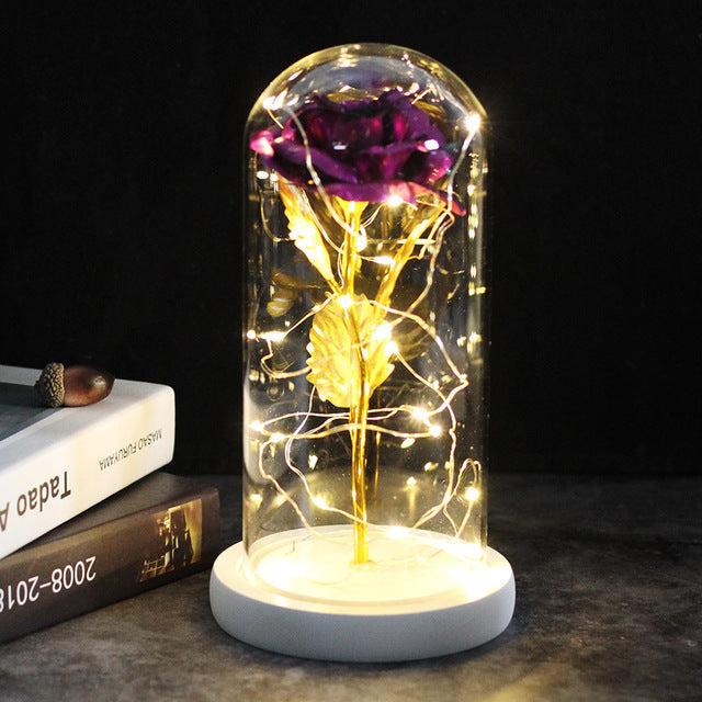 Rose Lamp with Glass Dome