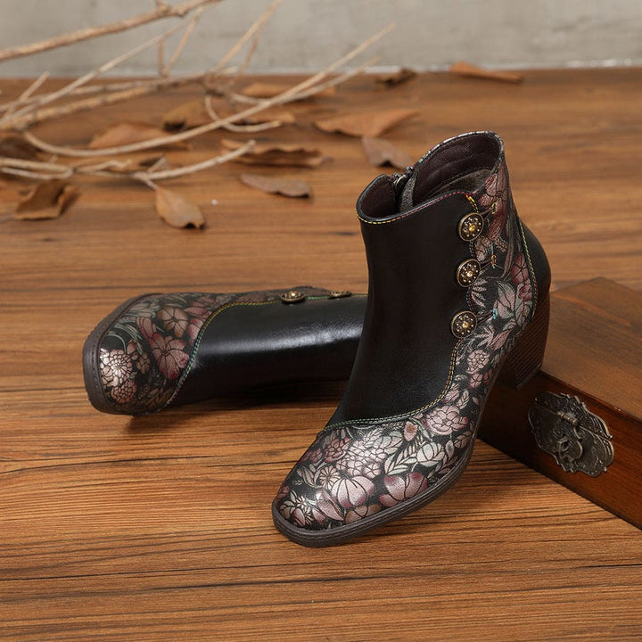 Women's Retro Flower Fashion Boots | Confetti Living