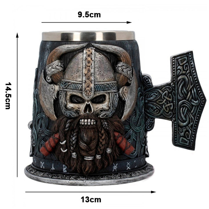 Home Bar Viking Beer Mug showing dimensions | Confetti Living