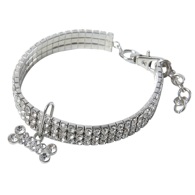 Rhinestone Crystal Collar for Small or Medium Dogs and Cats