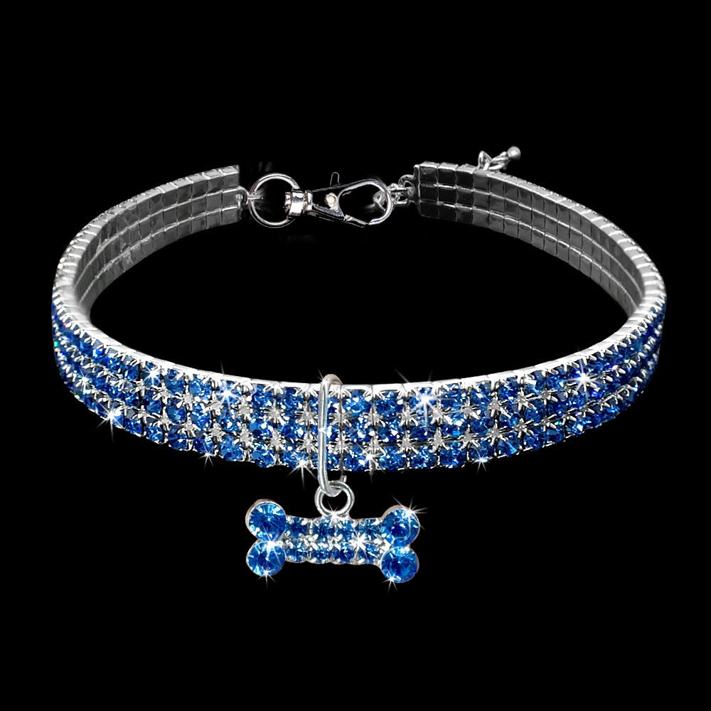 Rhinestone Crystal Collar for Small or Medium Dogs and Cats