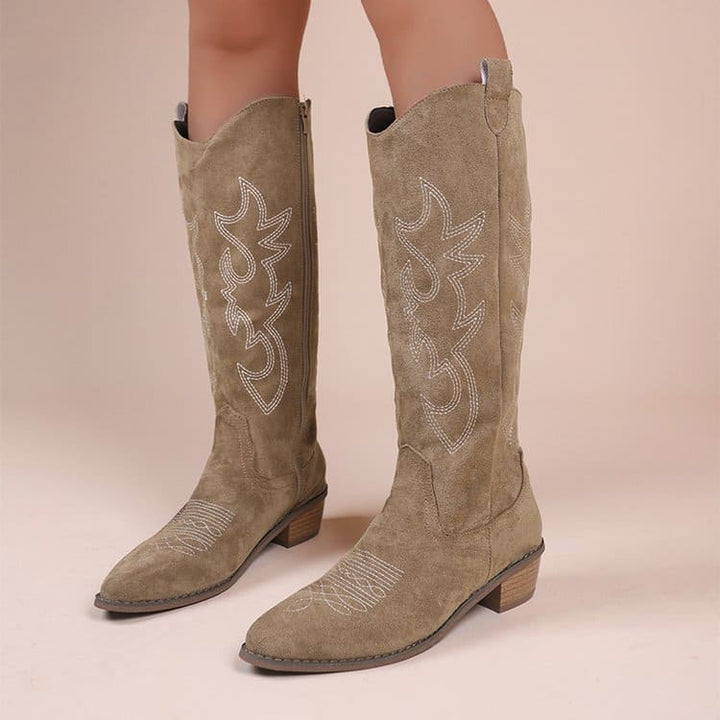 Women's Vintage Embroidered V Cut Martin Boots | Confetti Living