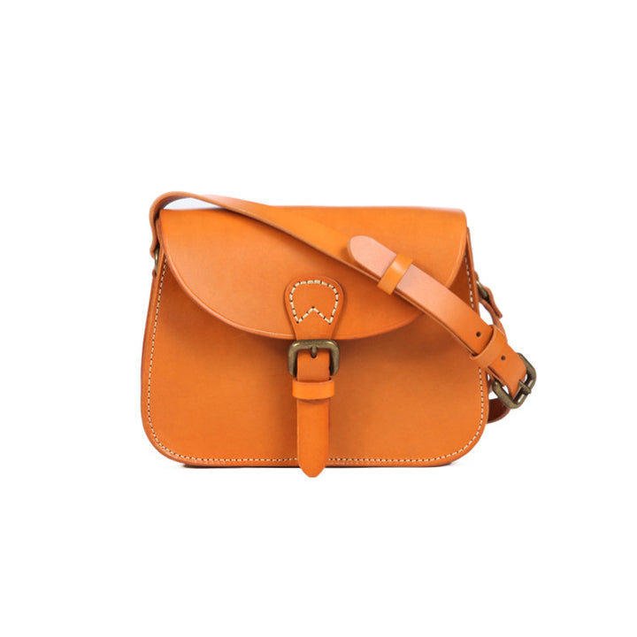 Women's Full Grain Leather Shoulder Bag in Camel | Confetti Living