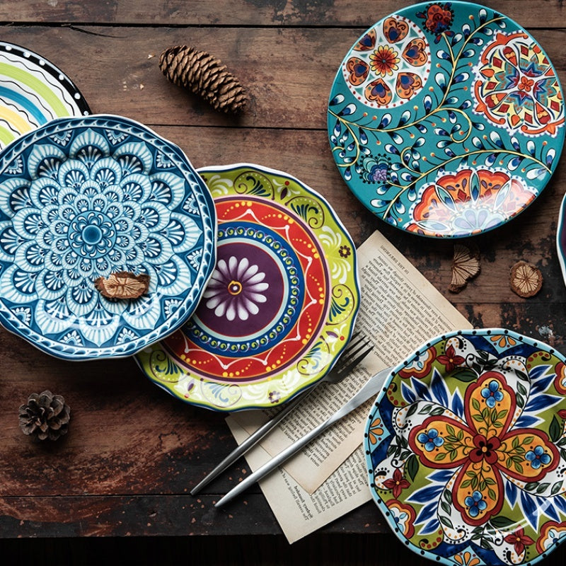 Colourful Glazed Ceramic Steak Plates | Confetti Living