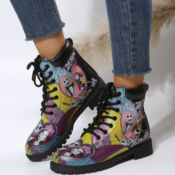 Women's Retro Martin Love Design Platform Boots | Confetti Living