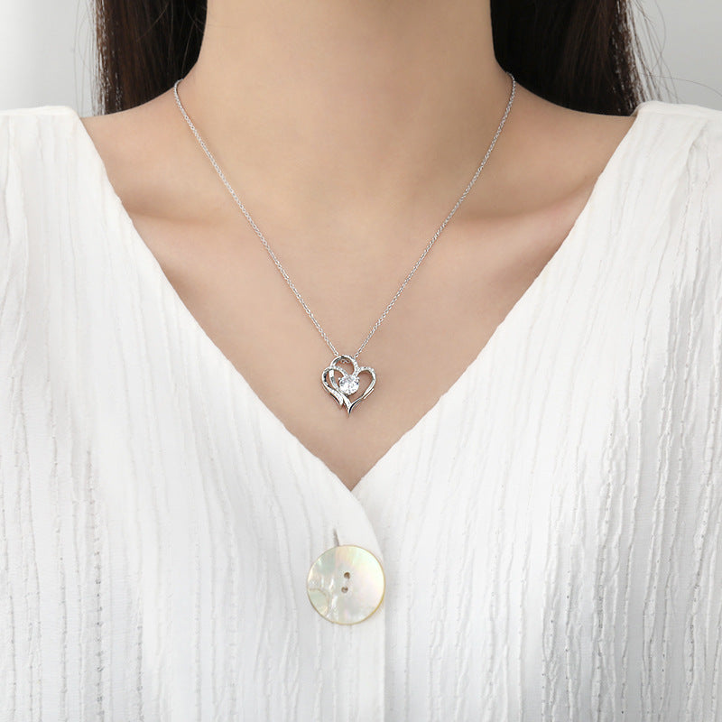 Zircon Double Love Necklace With Rhinestones | Confetti Living