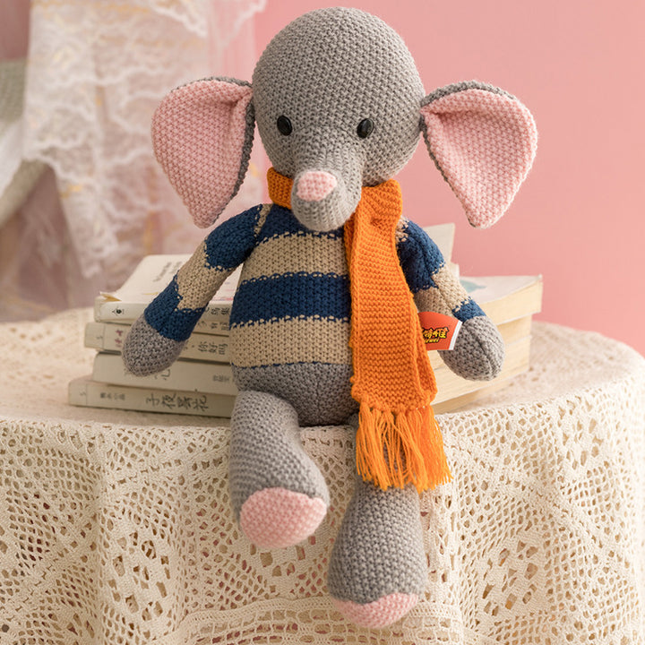 Woollen Stuffed Animal Dolls showing Grey Elephant | Confetti Living