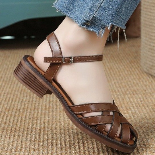 Women's Retro Buckle Strap Sandals